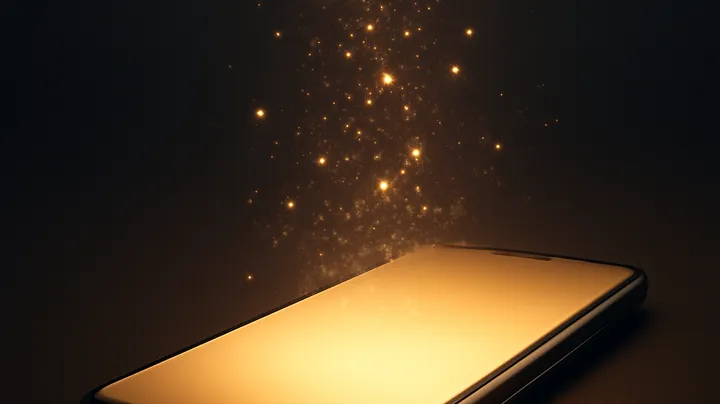 BD880 COM Modern phone with glowing screen